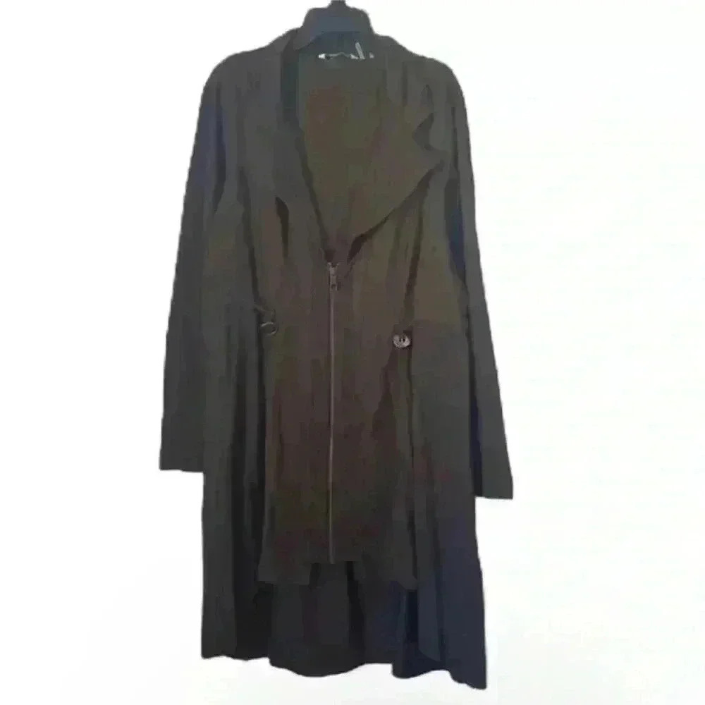 Soft Surroundings santa rosa jacket size large full zip longline button pocket